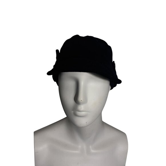 Lucky Brand Black Velvet Newsboy Cap With Button Detail - Picture 2 of 7